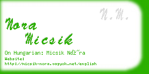 nora micsik business card